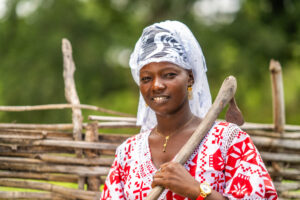 A young woman working on her farm